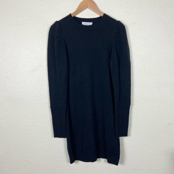 NEW Wayf Lola Puffy Sleeve Sweater Dress Black Knit Mock Neck Size XS $98 - Picture 2 of 8